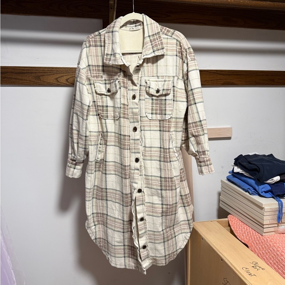 Free People Ruby Pistachio Plaid Jacket (Small)